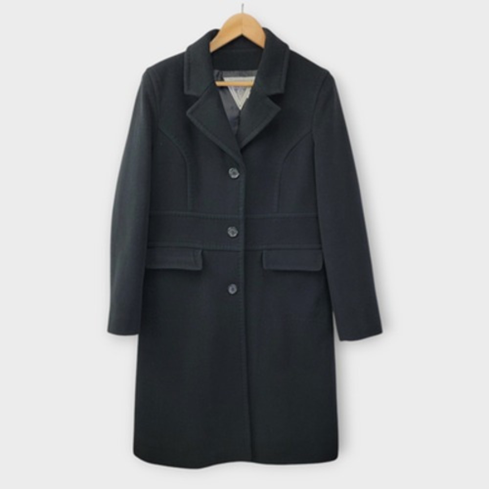 VTG Marvin Richards Long Wool Blend Coat Womens 10 Black Professional‎ Corpcore